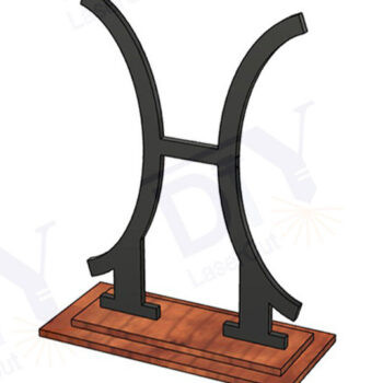 Intra απο ξύλο plywood 3mm-4mm πάχος – Ζώδια Ιχθύς με Stand Δίασταση  20x20 cm INTRAFABR-111829902 - Image 1