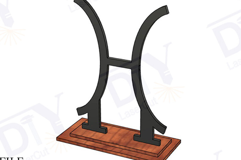 Intra απο ξύλο plywood 3mm-4mm πάχος – Ζώδια Ιχθύς με Stand Δίασταση  20x20 cm INTRAFABR-111829902