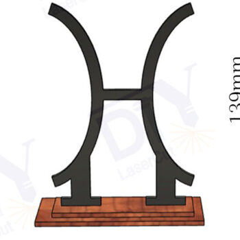 Intra απο ξύλο plywood 3mm-4mm πάχος – Ζώδια Ιχθύς με Stand Δίασταση  20x20 cm INTRAFABR-111829902 - Image 2