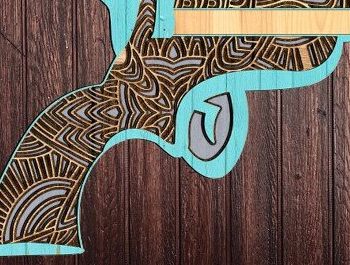 Intra απο ξύλο plywood 3mm-4mm πάχος – Πιστόλι διάνυσμα Δίασταση  20x20 cm INTRAFABR-34514774 - Image 1