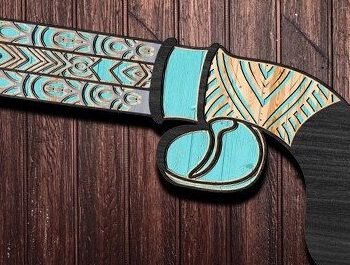 Intra απο ξύλο plywood 3mm-4mm πάχος – Πιστόλι διάνυσμα Δίασταση  20x20 cm INTRAFABR-34514752 - Image 2