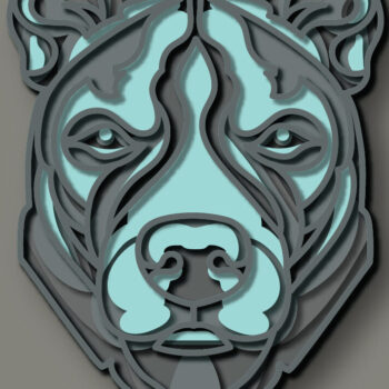Intra απο ξύλο plywood 3mm-4mm πάχος – Σκύλος Pit Bull Breed Multilayer Δίασταση  20x20 cm INTRAFABR-71039930 - Image 3