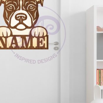 Intra απο ξύλο plywood 3mm-4mm πάχος – Αρχείο κοπής λέιζερ Name Dog Pitbull Δίασταση  20x20 cm INTRAFABR-107998513 - Image 3
