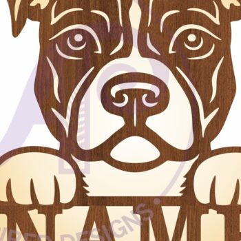 Intra απο ξύλο plywood 3mm-4mm πάχος – Αρχείο κοπής λέιζερ Name Dog Pitbull Δίασταση  20x20 cm INTRAFABR-107998513 - Image 4