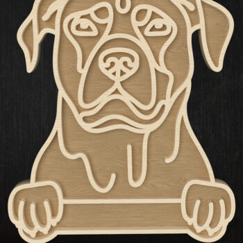 Intra απο ξύλο plywood 3mm-4mm πάχος – Περικοπή λέιζερ Pitbull Outline Δίασταση 20x20 cm INTRAFABR-112507360 - Image 1