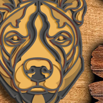 Intra απο ξύλο plywood 3mm-4mm πάχος – Pitbull Multilayered Mandala Δίασταση  20x20 cm INTRAFABR-72691174 - Image 1