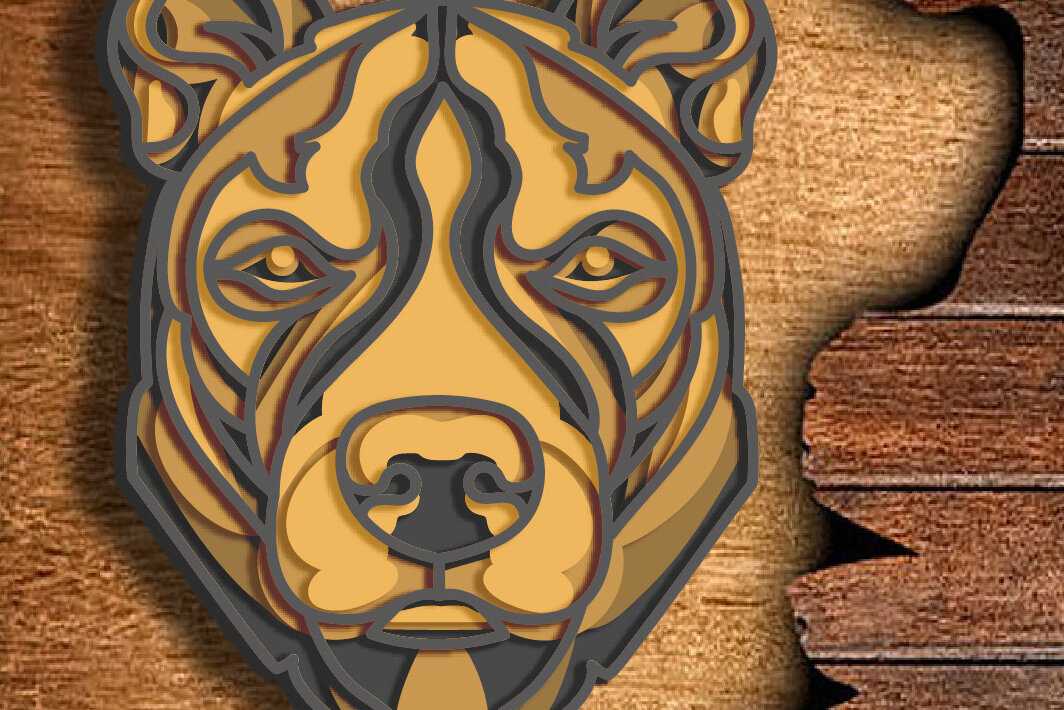 Intra απο ξύλο plywood 3mm-4mm πάχος – Pitbull Multilayered Mandala Δίασταση  20x20 cm INTRAFABR-72691174