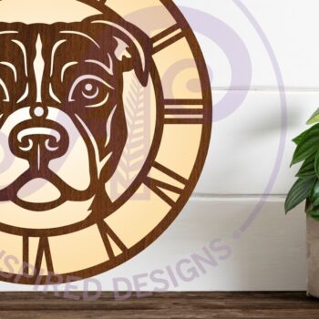 Intra απο ξύλο plywood 3mm-4mm πάχος – Αρχεία κοπής με λέιζερ ρολόι τοίχου Pitbull, Δίασταση  40x30 cm INTRAFABR-106633100 - Image 2