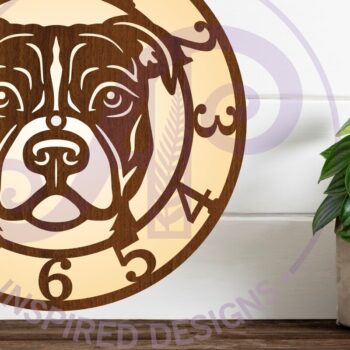 Intra απο ξύλο plywood 3mm-4mm πάχος – Αρχεία κοπής με λέιζερ ρολόι τοίχου Pitbull, Δίασταση  40x30 cm INTRAFABR-106633100 - Image 3