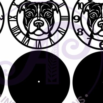 Intra απο ξύλο plywood 3mm-4mm πάχος – Αρχεία κοπής με λέιζερ ρολόι τοίχου Pitbull, Δίασταση  40x30 cm INTRAFABR-106633100 - Image 5