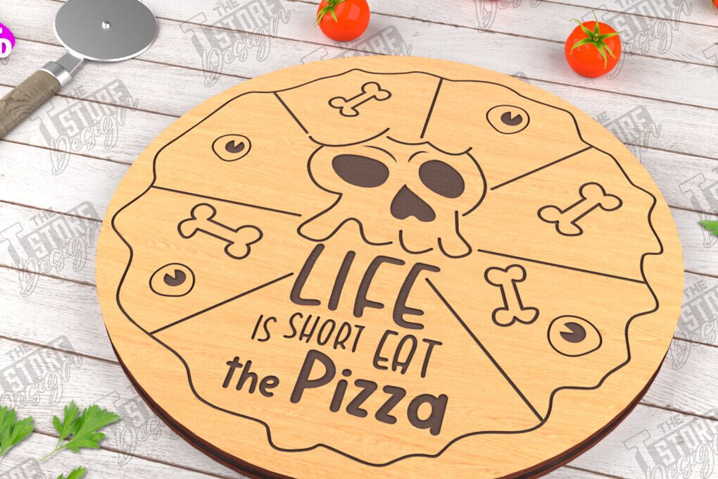 Intra απο ξύλο plywood 3mm-4mm πάχος – Pizza Board | Χαραγμένη σανίδα κοπής Δίασταση  20x20 cm INTRAFABR-115954048