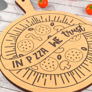 Intra απο ξύλο plywood 3mm-4mm πάχος – Pizza Board | Χαραγμένη σανίδα κοπής Δίασταση  20x20 cm INTRAFABR-115954052