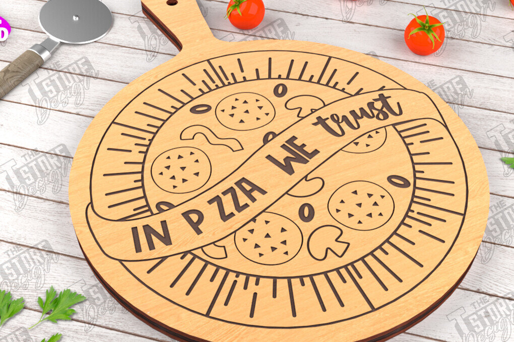 Intra απο ξύλο plywood 3mm-4mm πάχος – Pizza Board | Χαραγμένη σανίδα κοπής Δίασταση  20x20 cm INTRAFABR-115954052