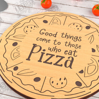 Intra απο ξύλο plywood 3mm-4mm πάχος – Pizza Board | Χαραγμένη σανίδα κοπής Δίασταση  20x20 cm INTRAFABR-115954055 - Image 1