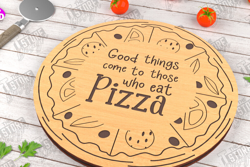 Intra απο ξύλο plywood 3mm-4mm πάχος – Pizza Board | Χαραγμένη σανίδα κοπής Δίασταση  20x20 cm INTRAFABR-115954055