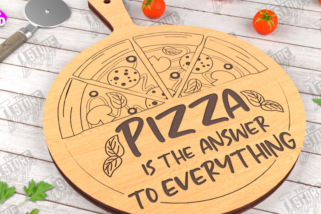 Intra απο ξύλο plywood 3mm-4mm πάχος – Pizza Board | Χαραγμένη σανίδα κοπής Δίασταση  20x20 cm INTRAFABR-115954067