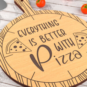 Intra απο ξύλο plywood 3mm-4mm πάχος – Pizza Board | Χαραγμένη σανίδα κοπής Δίασταση  20x20 cm INTRAFABR-115954079
