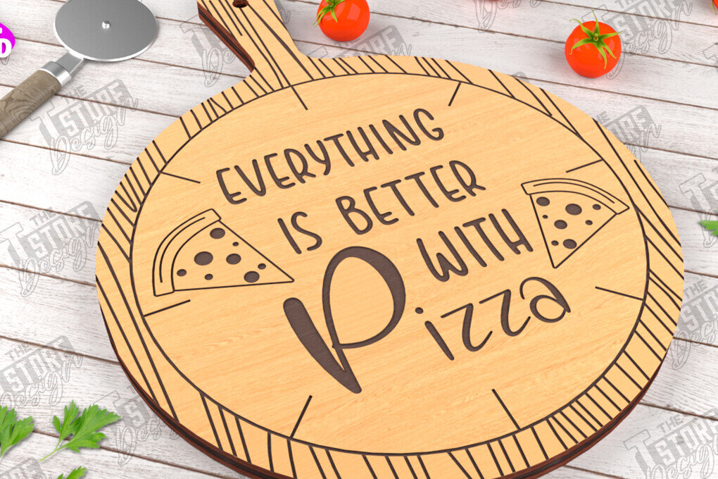 Intra απο ξύλο plywood 3mm-4mm πάχος – Pizza Board | Χαραγμένη σανίδα κοπής Δίασταση  20x20 cm INTRAFABR-115954079