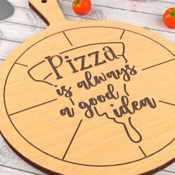 Intra απο ξύλο plywood 3mm-4mm πάχος – Pizza Board | Χαραγμένη σανίδα κοπής Δίασταση  20x20 cm INTRAFABR-115954043 - Image 1