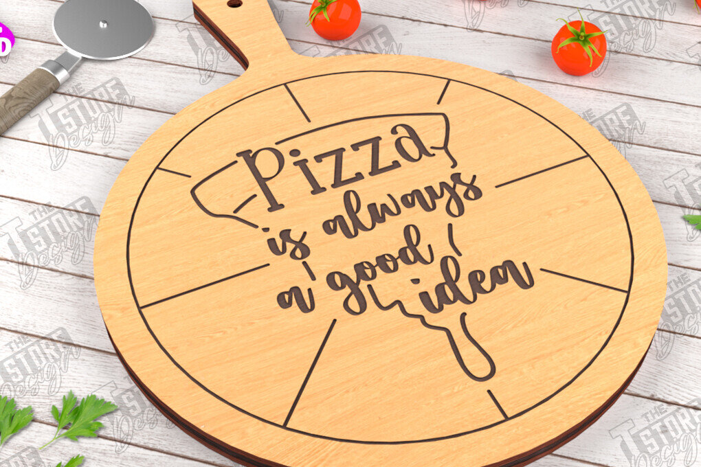 Intra απο ξύλο plywood 3mm-4mm πάχος – Pizza Board | Χαραγμένη σανίδα κοπής Δίασταση  20x20 cm INTRAFABR-115954043