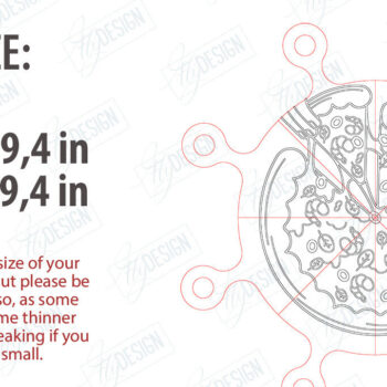 Intra απο ξύλο plywood 3mm-4mm πάχος – Πακέτο κοπής με λέιζερ σανίδα πίτσας | Αρχείο CNC Δίασταση 20x20 cm INTRAFABR-122009445 - Image 2