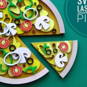 Intra απο ξύλο plywood 3mm-4mm πάχος – Αρχείο κοπής με λέιζερ Pizza | Κιτ βαφής DIY Δίασταση  20x20 cm INTRAFABR-32325079