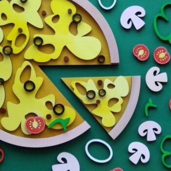 Intra απο ξύλο plywood 3mm-4mm πάχος – Αρχείο κοπής με λέιζερ Pizza | Κιτ βαφής DIY Δίασταση  20x20 cm INTRAFABR-32325079 - Image 4