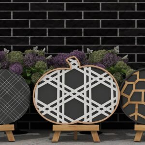 Intra απο ξύλο plywood 3mm-4mm πάχος – Διακόσμηση με καρό και λουλουδάτο  κολοκύθας Δίασταση  20x20 cm INTRAFABR-39421466