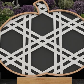 Intra απο ξύλο plywood 3mm-4mm πάχος – Διακόσμηση με καρό και λουλουδάτο  κολοκύθας Δίασταση  20x20 cm INTRAFABR-39421466 - Image 4
