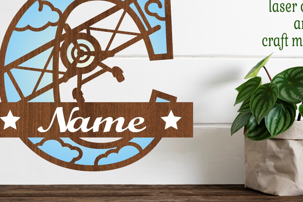 Intra απο ξύλο plywood 3mm-4mm πάχος – Επίπεδο κεφαλαίο μονόγραμμα Γράμμα C Αποκοπή Δίασταση  20x20 cm INTRAFABR-74294379