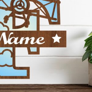 Intra απο ξύλο plywood 3mm-4mm πάχος – Αεροπλάνο κεφαλαίο μονόγραμμα Γράμμα F Αποκοπή Δίασταση  20x20 cm INTRAFABR-74294443