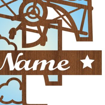 Intra απο ξύλο plywood 3mm-4mm πάχος – Αεροπλάνο κεφαλαίο μονόγραμμα Γράμμα F Αποκοπή Δίασταση 20x20 cm INTRAFABR-74294443 - Image 3