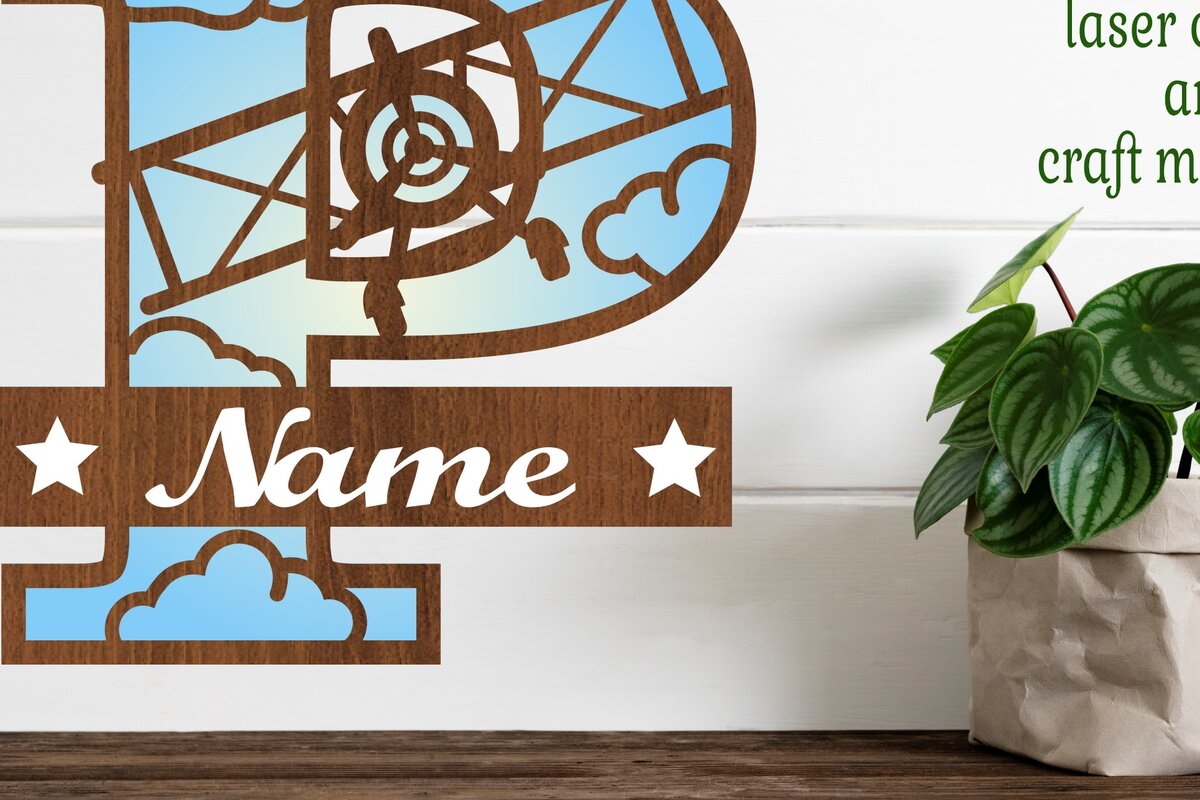 Intra απο ξύλο plywood 3mm-4mm πάχος – Επίπεδο κεφαλαίο μονόγραμμα Γράμμα P Αποκοπή Δίασταση  20x20 cm INTRAFABR-74294711