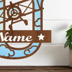 Intra απο ξύλο plywood 3mm-4mm πάχος – Αεροπλάνο κεφαλαίο μονόγραμμα Γράμμα U Cut Δίασταση  20x20 cm INTRAFABR-74294849