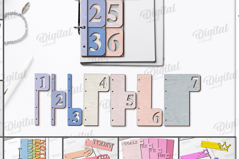Intra απο ξύλο plywood 3mm-4mm πάχος – Planner Dividers Bundle Cut Laser Δίασταση  20x20 cm INTRAFABR-123357207