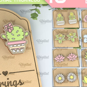 Intra απο ξύλο plywood 3mm-4mm πάχος – Φυτικά σκουλαρίκια Δέσμη κοπής με λέιζερ Δίασταση 5x5 cm INTRAFABR-92703714