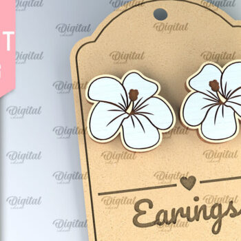 Intra απο ξύλο plywood 3mm-4mm πάχος – Φυτά σκουλαρίκια. Λουλούδι Δίασταση  5x5 cm INTRAFABR-92702207 - Image 1