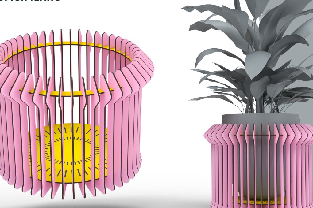 Intra απο ξύλο plywood 3mm-4mm πάχος – Κάλυμμα γλάστρας φυτών | Αρχείο κοπής με λέιζερ | Δίασταση  20x20 cm INTRAFABR-88021267