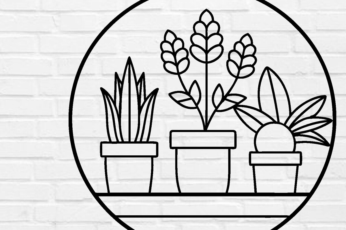 Intra απο ξύλο plywood 3mm-4mm πάχος – Φυτό Στρογγυλό Τοίχο Τέχνης Κοπή Αρχείο λέιζερ Δίασταση  20x20 cm INTRAFABR-100953332