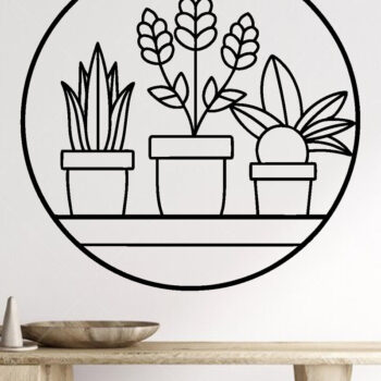 Intra απο ξύλο plywood 3mm-4mm πάχος – Φυτό Στρογγυλό Τοίχο Τέχνης Κοπή Αρχείο λέιζερ Δίασταση  20x20 cm INTRAFABR-100953332 - Image 2