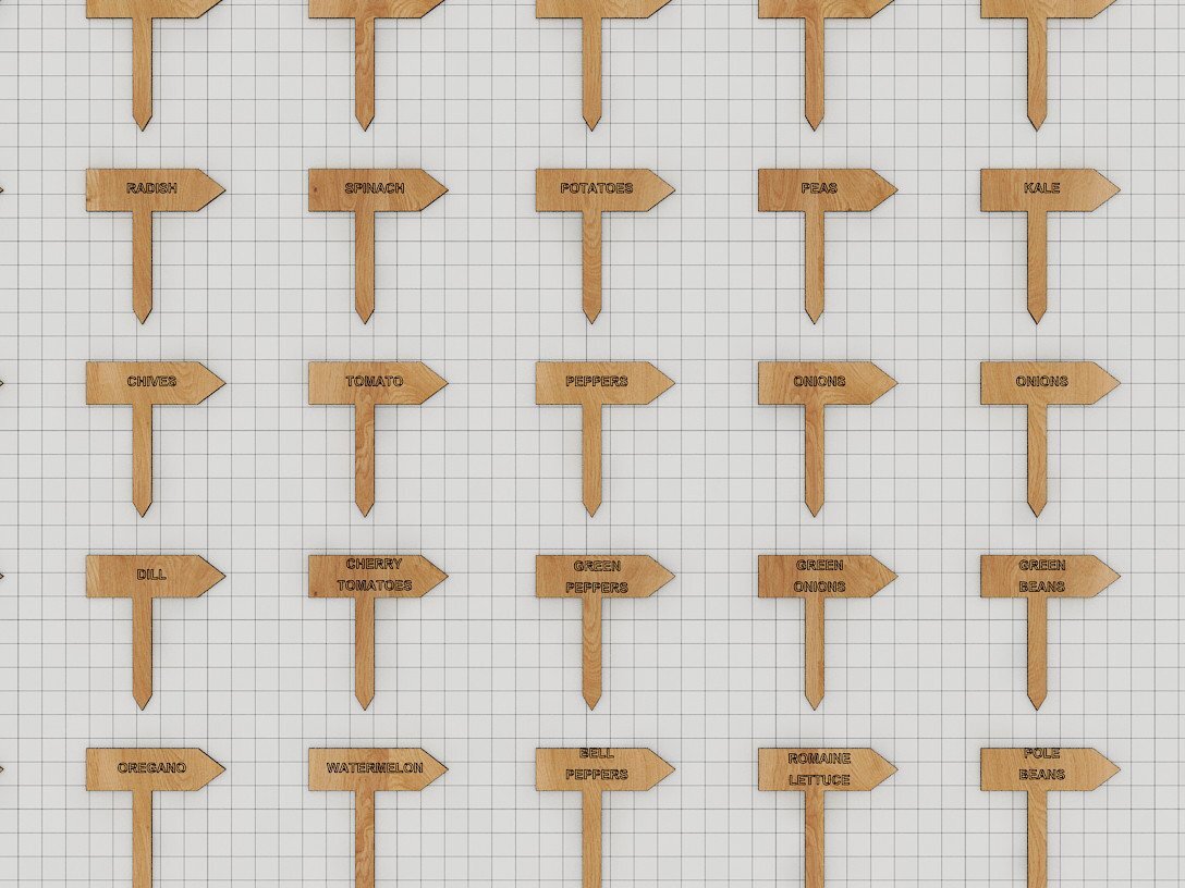 Intra απο ξύλο plywood 3mm-4mm πάχος – Πακέτο πασσάλων φυτών, δείκτης φυτών Δίασταση  20x20 cm INTRAFABR-39959842