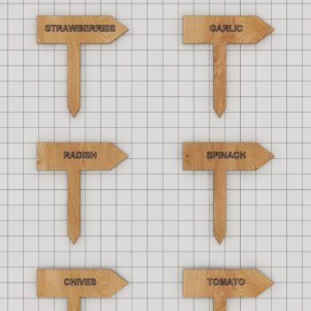 Intra απο ξύλο plywood 3mm-4mm πάχος – Πακέτο πασσάλων φυτών, δείκτης φυτών Δίασταση  20x20 cm INTRAFABR-39959842 - Image 2