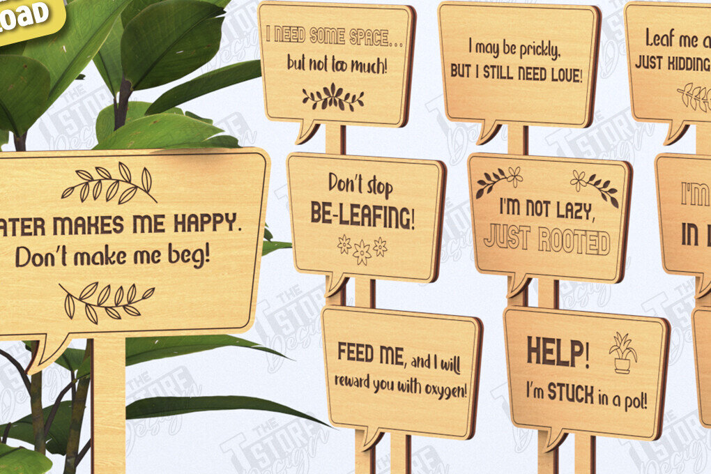 Intra απο ξύλο plywood 3mm-4mm πάχος – Σετ πασσάλων φυτών | Αστεία χαρακτική με λέιζερ Δίασταση  20x20 cm INTRAFABR-119672470