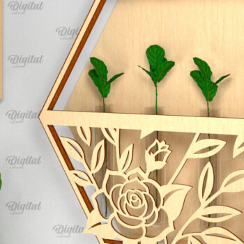 Intra απο ξύλο plywood 3mm-4mm πάχος – επίτοιχη οθόνη φυτών Δίασταση 20x20 cm INTRAFABR-93222870 - Image 1