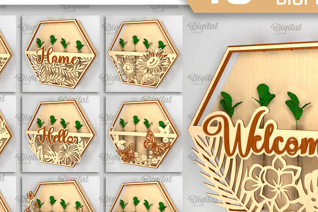 Intra απο ξύλο plywood 3mm-4mm πάχος – Πακέτο με επίτοιχη οθόνη φυτών Δίασταση  20x20 cm INTRAFABR-93308318