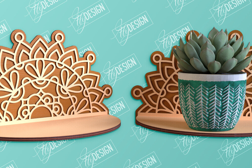 Intra απο ξύλο plywood 3mm-4mm πάχος – Κοπή λέιζερ ραφιών τοίχου φυτών | Διακόσμηση σπιτιού Δίασταση  40x30 cm INTRAFABR-95167572