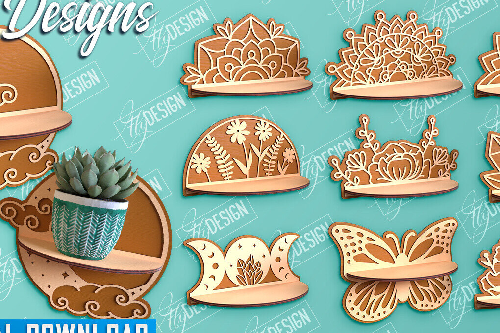 Intra απο ξύλο plywood 3mm-4mm πάχος – Κοπή λέιζερ ραφιών τοίχου φυτών | Διακόσμηση σπιτιού Δίασταση  40x30 cm INTRAFABR-95168729