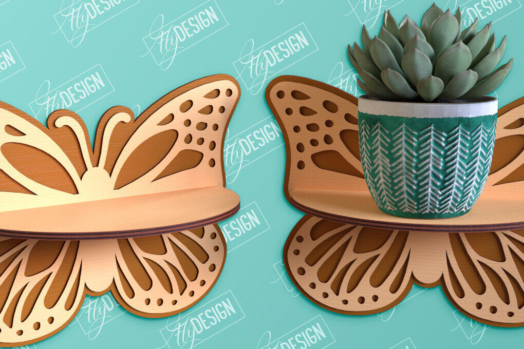 Intra απο ξύλο plywood 3mm-4mm πάχος – Κοπή λέιζερ ραφιών τοίχου φυτών | Διακόσμηση σπιτιού Δίασταση  40x30 cm INTRAFABR-95167550