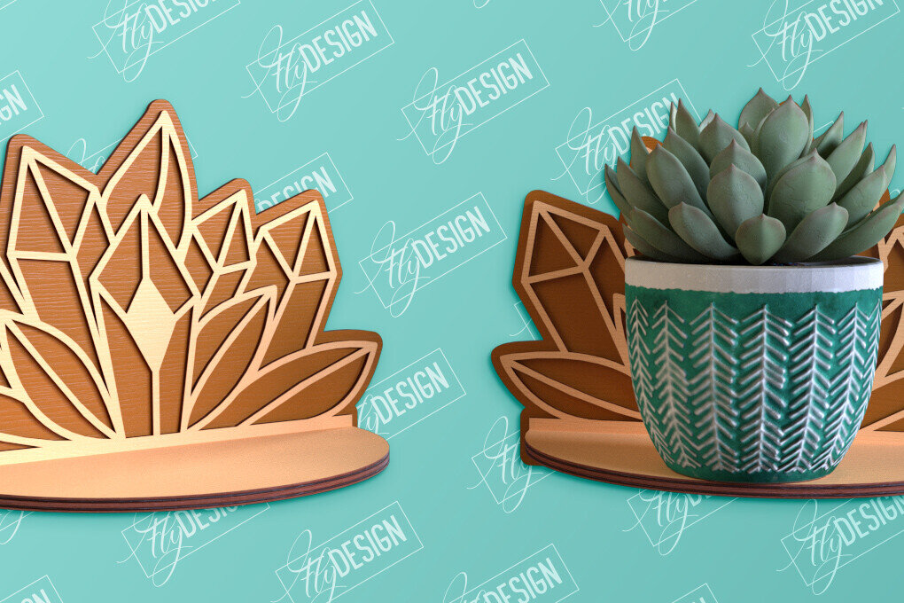 Intra απο ξύλο plywood 3mm-4mm πάχος – Κοπή λέιζερ ραφιών τοίχου φυτών | Διακόσμηση σπιτιού Δίασταση  40x30 cm INTRAFABR-95167559