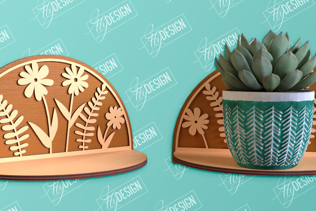 Intra απο ξύλο plywood 3mm-4mm πάχος – Κοπή λέιζερ ραφιών τοίχου φυτών | Διακόσμηση σπιτιού Δίασταση  40x30 cm INTRAFABR-95167566